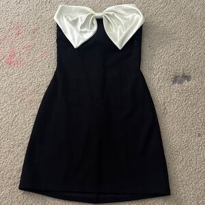 Lucy in the Sky Black Dress with White Accents